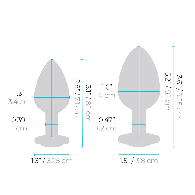 Jewel Heart Metal Butt Plug Training Set
