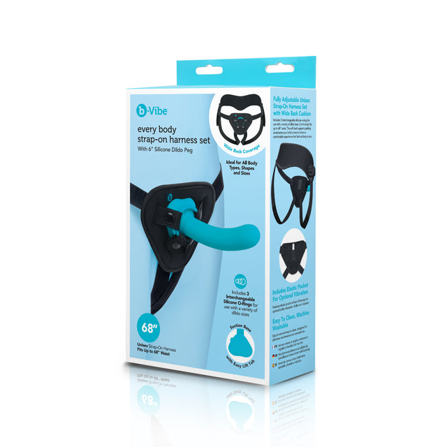 Every Body Strap-on Harness Set With 6 Inch Silicone Dildo Peg