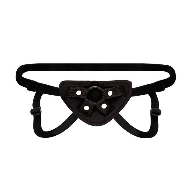 Black harness belt on a white background