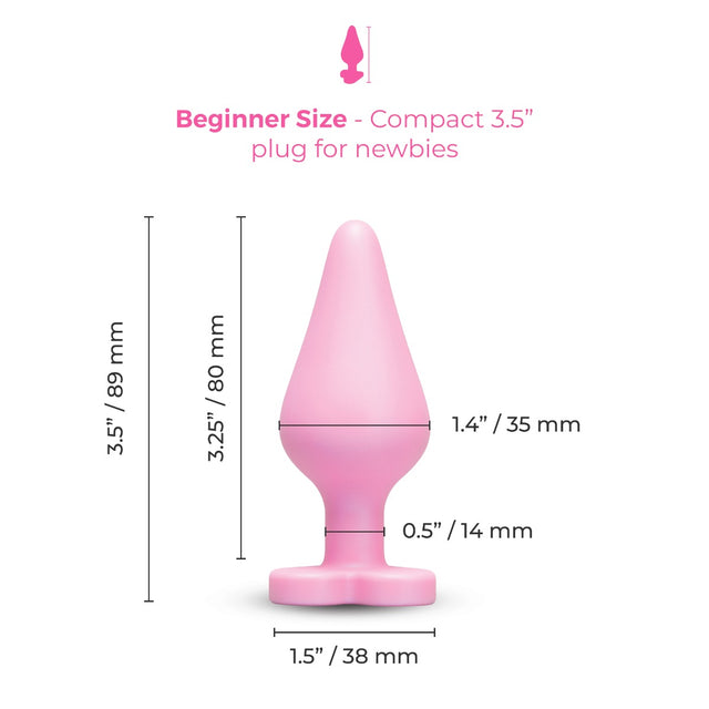 b-Vibe Butties b-Mine Silicone Butt Plug with Heart Base