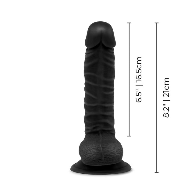 8 Inch Realistic Dildo with Suction Cup - Black