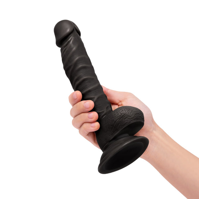 8 Inch Realistic Dildo with Suction Cup - Black
