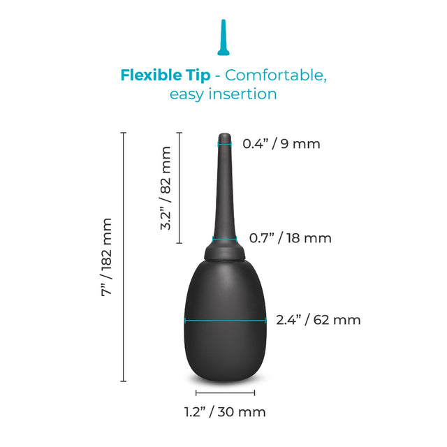 b-Vibe Flexible Tip Squeeze-Operated Silicone Anal Douche with One-Way Valve