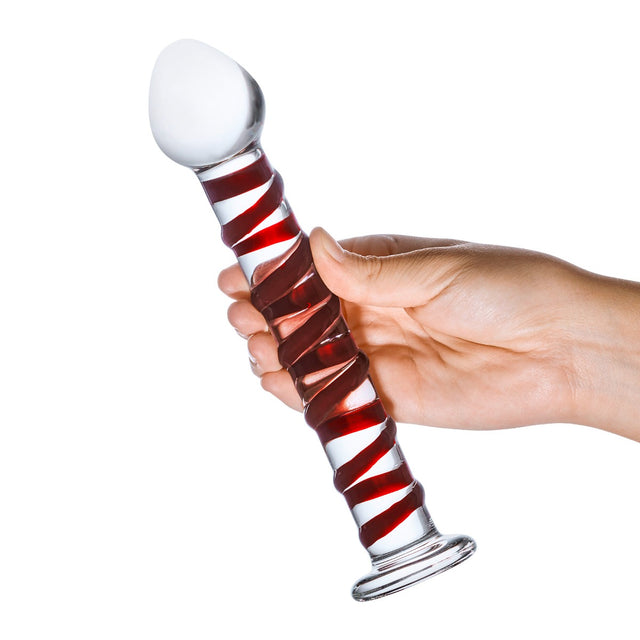 Glas Toy Eight Inch Mr. Swirly Spiral Glass Dildo