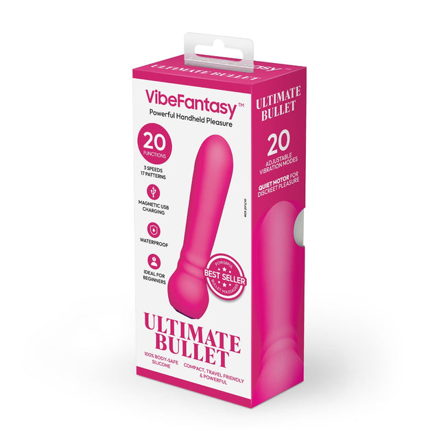 VibeFantasy Ultimate Bullet Rechargeable Vibrating Massager Powerful Handheld Pleasure Pink