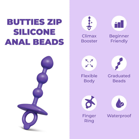 Zip Silicone Anal Beads