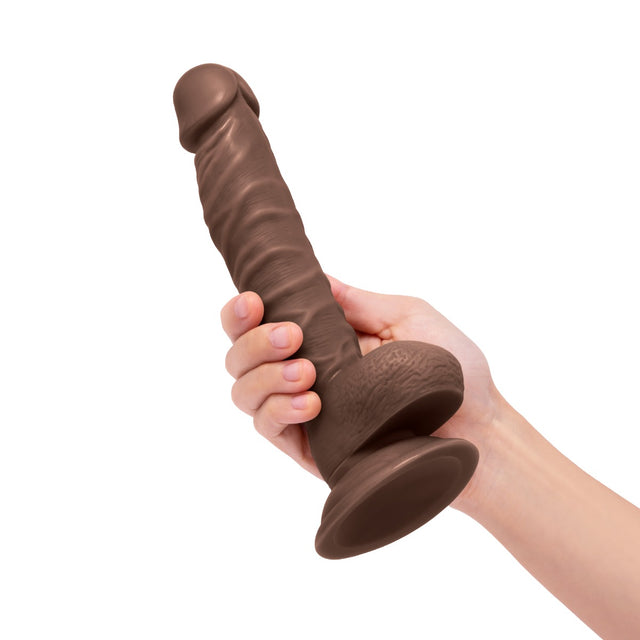 8 Inch Realistic Dildo with Suction Cup - Brown