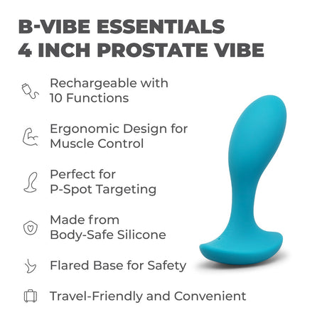 b-Vibe 4 Inch Essential Vibing P-Spot Plug