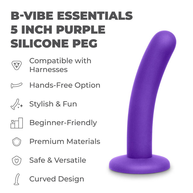 5 Inch Purple Silicone Dildo