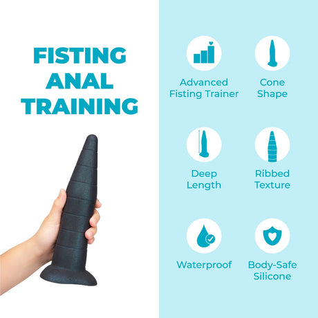 b-Vibe 9 Inch Silicone Anal Fisting Trainer with Graduated Girth for Stretching