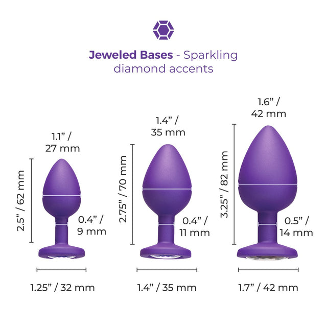 b-Vibe Jeweled Butties Bundle 3-Piece Silicone Anal Training Set