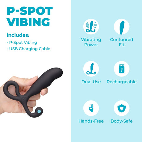 b-Vibe P-Spot Vibing Hands-Free Rechargeable Vibrating Silicone Prostate Massager