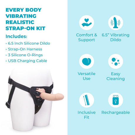 Every Body Vibrating Realistic Strap-On Kit