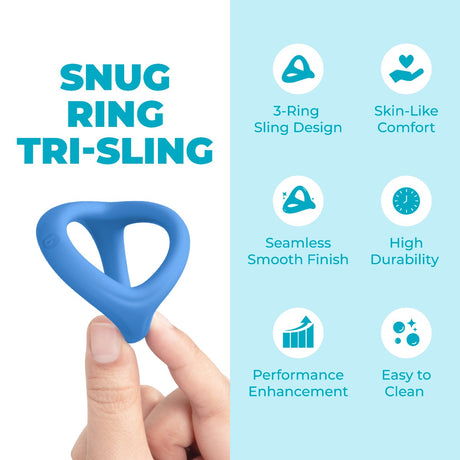 Snug Ring Tri-Sling Soft Stretch Silicone Cock-and-Ball Sling