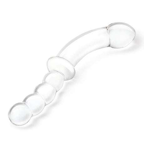 Glas Toy 12.5 Inch Girthy Double-Sided Dong with Anal Bead Grip Handle
