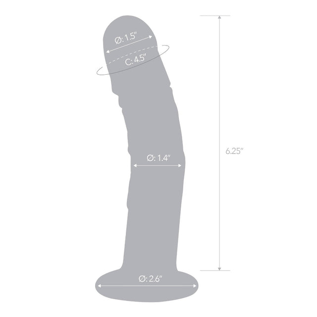 Glas Toy Seven Inch Curved Realistic Glass Dildo with Veins