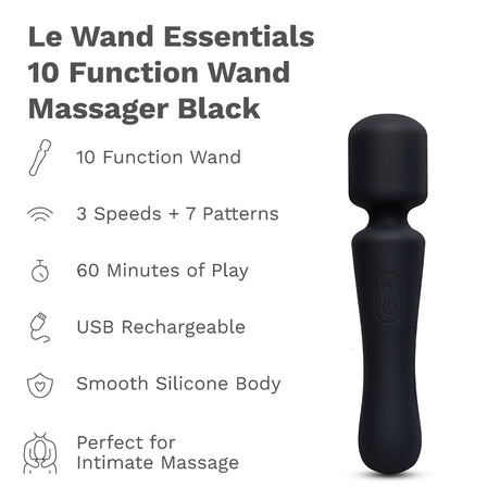 10 Function Wand Massager - Black
