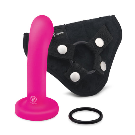 Pop 5.5 inch Silicone Dildo & Harness Set