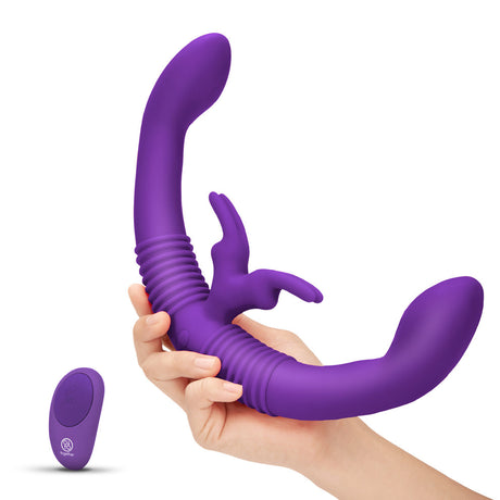 Together Toy Double-Ended Vibrating Strap-On Dildo With Remote Control
