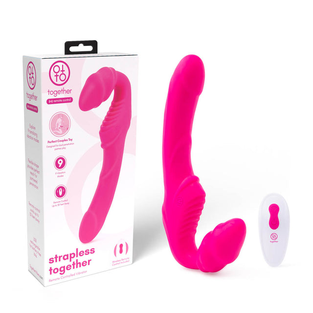 Strapless Together Vibrating Strapless Strap-On Dildo